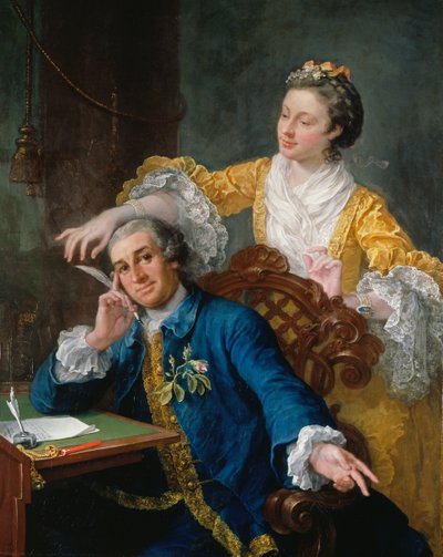 David Garrick (1717-79) with his wife Eva-Maria Veigel, La Violette or Violetti (1725) by William Hogarth
